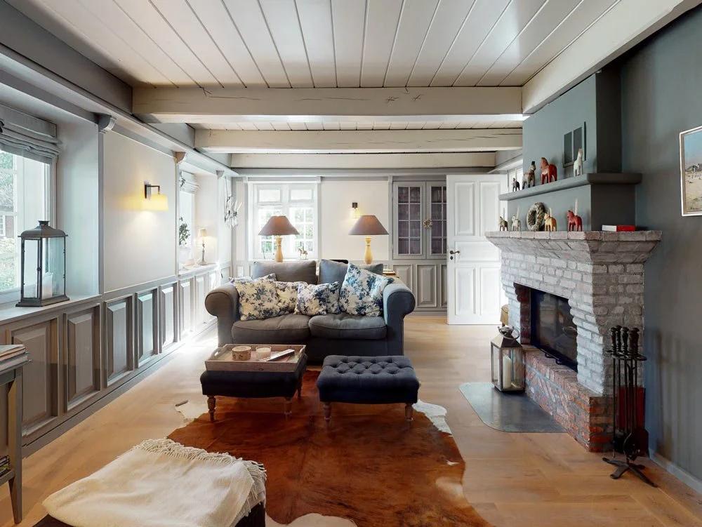 Frisian living room with a fireplace