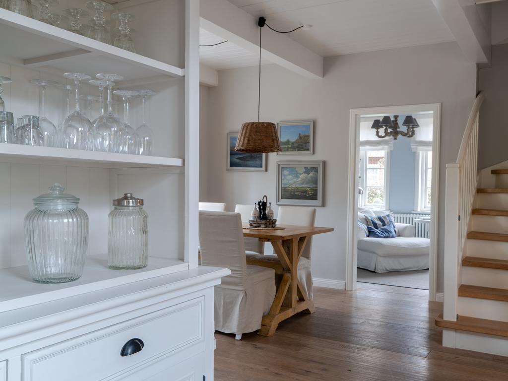 View from the kitchen into the dining area